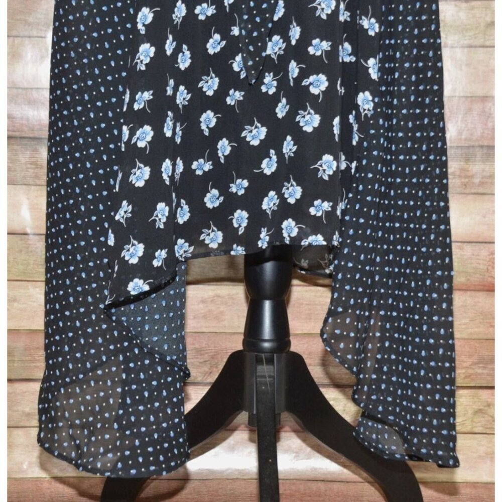 Lane Bryant Womens Black Floral Polka Dot Belted Midi A-Line Dress Plus Size 26 - Picture 4 of 14
